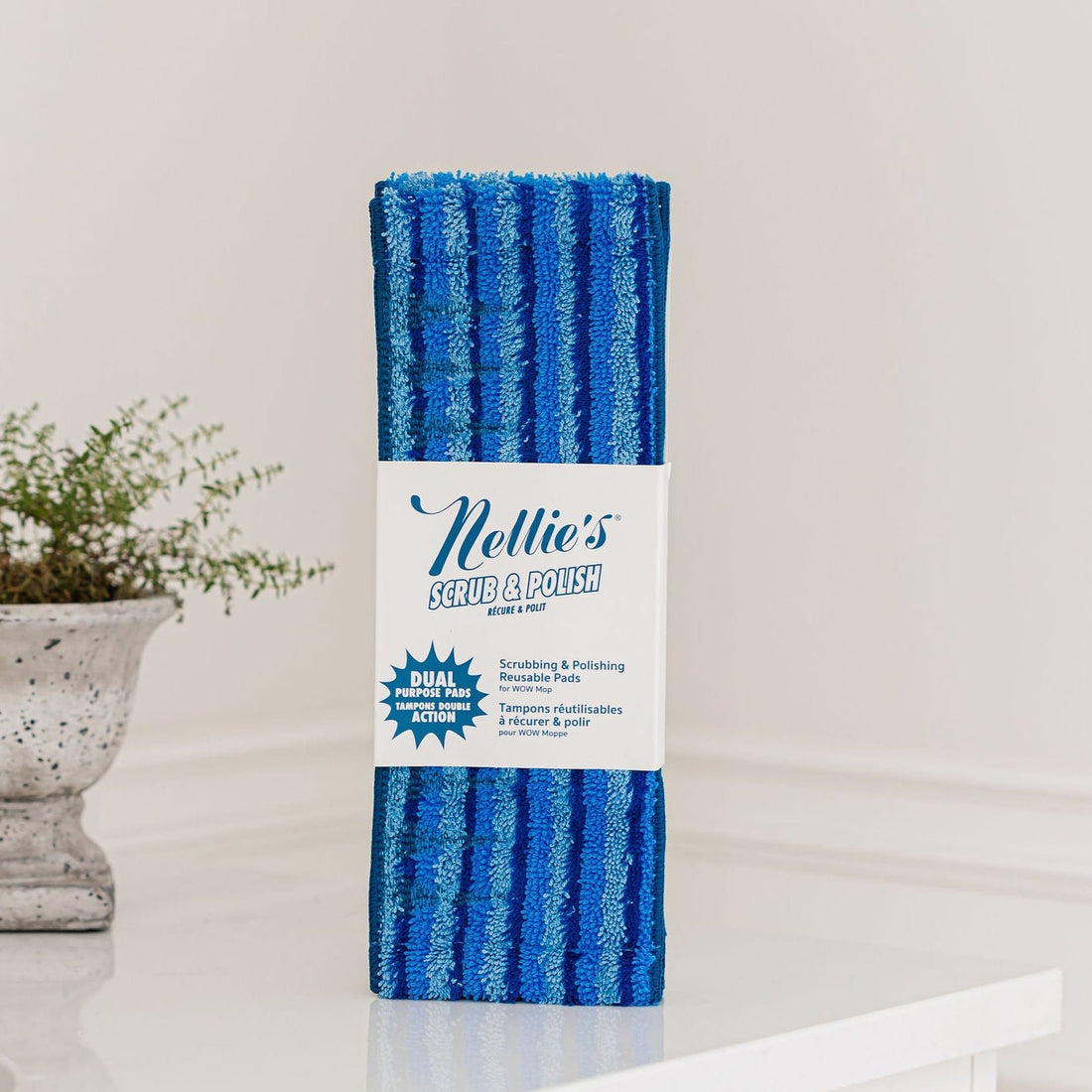 Blue microfibre scrub and polish pads for Nellie's WOW Mop and WOW TOO mops